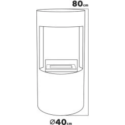 Giulio Cesare - Cheminée Bioéthanol Sur Pied Avec Brûleur De 1,5L. Cheminée Bioéthanol Sur Pied En Acier Inoxydable Et Verre Trempé. Couleur Noir. Ø40x80 Cm -Chauffage Équipement Magasin 48887342 5