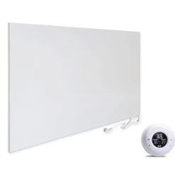 Viesta H900 Panneau De Chauffage Infrarouge Crystal Carbon (dernière Technologie) Panneau Radiateur Ultra Mince Chauffage Mural Blanc - 900 Watts + Viesta TH20 Thermostat