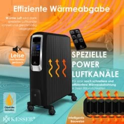 KESSER® Radiateur à Bain D’huile Avec écran Tactile Et Télécommande - Chauffage électrique à économie D’énergie, Minuterie, 4 niveaux De Chauffage, Thermostat, Fonction De Mise Hors Circuit De Sécurit -Chauffage Équipement Magasin 50753043 4