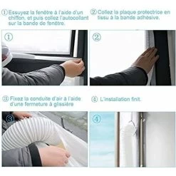 Tissu Joint 400cm Pour Climatisation Fenêtre Porte Tissu De Calfeutrage Kit Climatiseur Mobile Portes Et Fenêtres Isolation Fraîcheur Installation Simple Et Pratique (fenêtres 400x35 CM),Versailles -Chauffage Équipement Magasin 54257816 5
