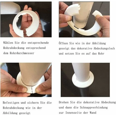 Rosace Radiateur Cache Tuyau Pour Radiateur Chauffage Plomberie Couvercle De Trou Mural Sol 16 Mm / 20 Mm / 25 Mm 24PcsTriomphe (Blanc) 4 Rosace Radiateur Cache Tuyau Pour Radiateur Chauffage Plomberie Couvercle De Trou Mural Sol 16 Mm / 20 Mm / 25 Mm 24PcsTriomphe (Blanc) – Image 4