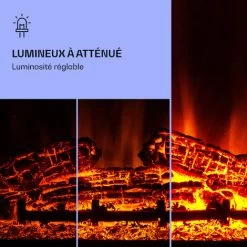 Frosty Peak Cheminée électrique 1800 W Fonction Chauffage 10 à 30 °C Télécommande -Chauffage Équipement Magasin 55658498 5