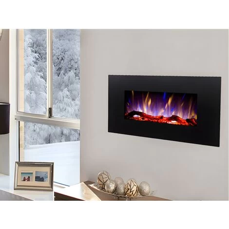 Cheminée électrique CHANDELA - Murale - L84 X P14 X H45 Cm - Noire 1 Cheminée électrique CHANDELA - Murale - L84 X P14 X H45 Cm - Noire