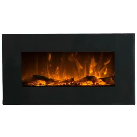 Cheminée électrique CHANDELA - Murale - L84 X P14 X H45 Cm - Noire 2 Cheminée électrique CHANDELA - Murale - L84 X P14 X H45 Cm - Noire – Image 2