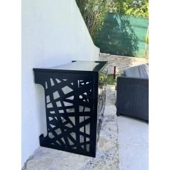 Cache Climatisation Amazonian Aluminium Noir RAL9005 - Taille Petit - L 100 X H 70 X P 50 Cm -Chauffage Équipement Magasin 57366431 3