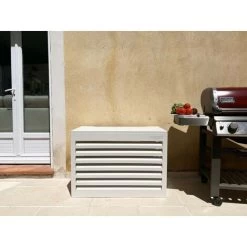 Cache Climatisation Venetian Aluminium Blanc RAL9016 - Taille Petit - L 100 X H 70 X P 50 Cm