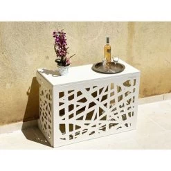 Cache Climatisation Amazonian Aluminium Beige Clair RAL9001 - Taille Petit - L 100 X H 70 X P 50 Cm