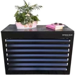 Cache Climatisation Venetian Aluminium Noir RAL9005 - Taille Petit - L 100 X H 70 X P 50 Cm -Chauffage Équipement Magasin 59276739 5