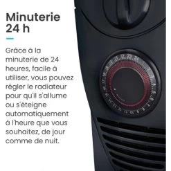 Radiateur à Bain D'huile 2500W 11 éléments - Chauffage électrique Portable Avec Minuterie Intégrée, 3 Niveaux De Chaleur, Thermostat Réglable - Noir Pro Breeze -Chauffage Équipement Magasin 60262567 4