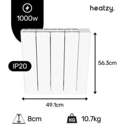 Radiateur Connecté 1000W En Céramique GLOW By HEATZY Blanc - Programmable - WiFi - Pilotage à Distance -Chauffage Équipement Magasin 60638612 4