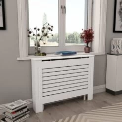 Nova Couverture Du Radiateur Blanc Dans MDF Opach Finute Diverses Dimensions Taille : 112x19x81