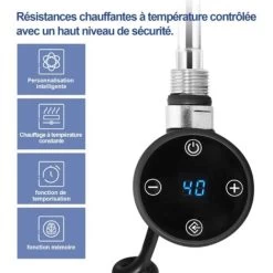 Meykoers Résistance Pour Sèche-serviette, Noir Résistance Thermostatique Pour Mixte Sèche-serviette électrique - 300W -Chauffage Équipement Magasin 61197806 4
