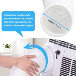 Premier® Tuyau Climatiseur Mobile, Tuyau Dclimatisation 150MM1.5M Tuyau D'Évacuation Climatiseur Flexible PVC Tuyau Evacuation Climatiseur Mobile Tuyau D'échappement Pour Climatisation Mobile -Chauffage Équipement Magasin 63871617 3