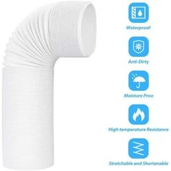 Premier® Tuyau Climatiseur Mobile, Tuyau Dclimatisation 150MM1.5M Tuyau D'Évacuation Climatiseur Flexible PVC Tuyau Evacuation Climatiseur Mobile Tuyau D'échappement Pour Climatisation Mobile -Chauffage Équipement Magasin 63871617 4