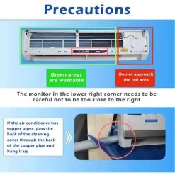 Kit De Housse De Nettoyage Pour Climatiseur - Étanche - Fixation Murale - Mini Sac De Nettoyage Pour La Maison 13065cm -Chauffage Équipement Magasin 64867383 5