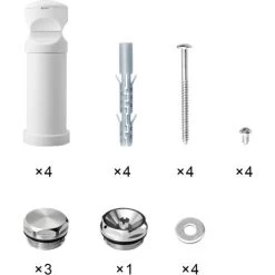 Meykoers Support De Montage Pour Radiateur Sèche-serviettes, Blanc ABS Support Kit, Pour Distance Entre Les Tuyaux De 37 à 40 Mm De Porte-serviettes -Chauffage Équipement Magasin 66079866 5