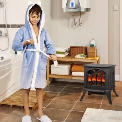 Froadp 1500W Cheminée électrique Thermostat D'ambiance Chauffage Noire Radiateurs Soufflants à Puissance De Chauffage PTC Avec Simulation De Flamme LED -Chauffage Équipement Magasin 66344835 3