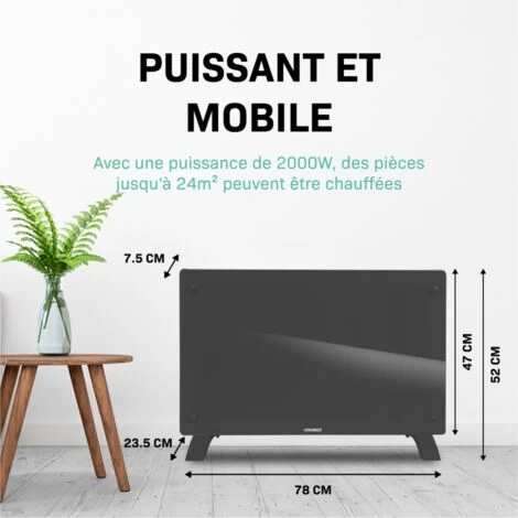 Panneau Rayonnant En Verre 2000W Premium - 24m2 – Commande Manuelle Et Wi-Fi – Thermostat Réglable Et Minuterie - Gris 4 Panneau Rayonnant En Verre 2000W Premium - 24m2 – Commande Manuelle Et Wi-Fi – Thermostat Réglable Et Minuterie - Gris – Image 4