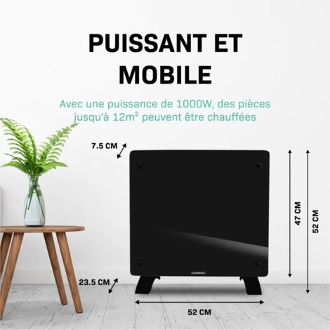 Panneau Rayonnant En Verre 1000W Premium - 12m2 – Commande Manuelle Et Wi-Fi – Thermostat Réglable Et Minuterie - Noir 4 Panneau Rayonnant En Verre 1000W Premium - 12m2 – Commande Manuelle Et Wi-Fi – Thermostat Réglable Et Minuterie - Noir – Image 4