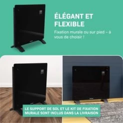Panneau Rayonnant En Verre 1000W Premium - 12m2 – Commande Manuelle Et Wi-Fi – Thermostat Réglable Et Minuterie - Noir 9 Panneau Rayonnant En Verre 1000W Premium - 12m2 – Commande Manuelle Et Wi-Fi – Thermostat Réglable Et Minuterie - Noir -Chauffage Équipement Magasin 67371108 5