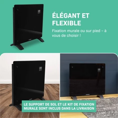 Panneau Rayonnant En Verre 1000W Premium - 12m2 – Commande Manuelle Et Wi-Fi – Thermostat Réglable Et Minuterie - Noir 5 Panneau Rayonnant En Verre 1000W Premium - 12m2 – Commande Manuelle Et Wi-Fi – Thermostat Réglable Et Minuterie - Noir – Image 5