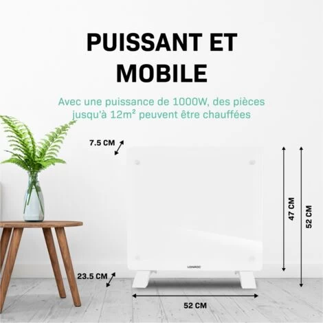 Panneau Rayonnant En Verre 1000W Premium - 12m2 – Commande Manuelle Et Wi-Fi – Thermostat Réglable Et Minuterie - Blanc 4 Panneau Rayonnant En Verre 1000W Premium - 12m2 – Commande Manuelle Et Wi-Fi – Thermostat Réglable Et Minuterie - Blanc – Image 4