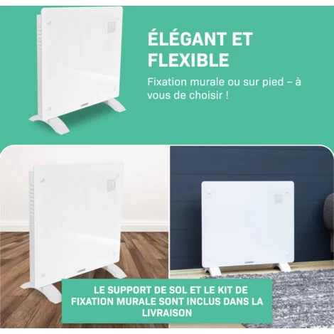 Panneau Rayonnant En Verre 1000W Premium - 12m2 – Commande Manuelle Et Wi-Fi – Thermostat Réglable Et Minuterie - Blanc 5 Panneau Rayonnant En Verre 1000W Premium - 12m2 – Commande Manuelle Et Wi-Fi – Thermostat Réglable Et Minuterie - Blanc – Image 5