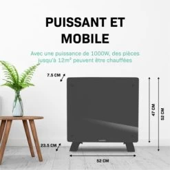 Panneau Rayonnant En Verre 1000W Premium - 12m2 – Commande Manuelle Et Wi-Fi – Thermostat Réglable Et Minuterie - Gris 8 Panneau Rayonnant En Verre 1000W Premium - 12m2 – Commande Manuelle Et Wi-Fi – Thermostat Réglable Et Minuterie - Gris -Chauffage Équipement Magasin 67371233 4