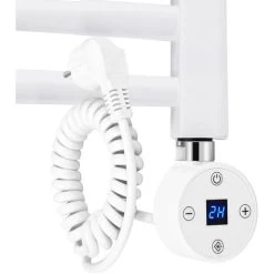 EMKE Résistance Pour Radiateur Eléctrique De La Salle De Bain, Blanc Cartouche De Chauffage Avec Régulateur De Température, Résistance Pour Radiateur Avec Chronométrage, Élément Chauffant Electrique 3