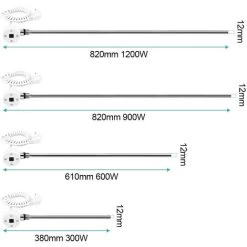 EMKE Résistance Pour Radiateur Eléctrique De La Salle De Bain, Blanc Cartouche De Chauffage Avec Régulateur De Température, Résistance Pour Radiateur Avec Chronométrage, Élément Chauffant Electrique 3 -Chauffage Équipement Magasin 67404502 3
