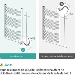 EMKE Résistance Pour Radiateur Eléctrique De La Salle De Bain, Blanc Cartouche De Chauffage Avec Régulateur De Température, Résistance Pour Radiateur Avec Chronométrage, Élément Chauffant Electrique 3 -Chauffage Équipement Magasin 67404502 4