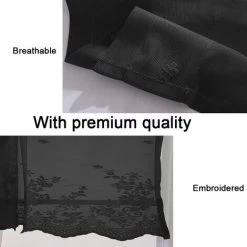 1 Pcs Floral Dentelle Valance Rideau Broderie Semi Sheer Court Rideau De Fenêtre Pour Cuisine Belle Salle À Manger Fenêtre Décor 137 61 Cm Noir -Chauffage Équipement Magasin 69009533 3