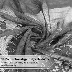 1 Pcs Floral Dentelle Valance Rideau Broderie Semi Sheer Court Rideau De Fenêtre Pour Cuisine Belle Salle À Manger Fenêtre Décor 137 61 Cm Noir -Chauffage Équipement Magasin 69009533 4