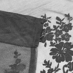 1 Pcs Floral Dentelle Valance Rideau Broderie Semi Sheer Court Rideau De Fenêtre Pour Cuisine Belle Salle À Manger Fenêtre Décor 130 41 Cm Noir -Chauffage Équipement Magasin 69009540 5