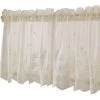 1 Pcs Floral Dentelle Valance Rideau Broderie Semi Sheer Court Rideau De Fenêtre Pour Cuisine Belle Salle À Manger Fenêtre Décor 137 61 Cm Beige