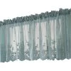 1 Pcs Floral Dentelle Valance Rideau Broderie Semi Sheer Court Rideau De Fenêtre Pour Cuisine Belle Salle À Manger Fenêtre Décor 137 61 Cm Bleu