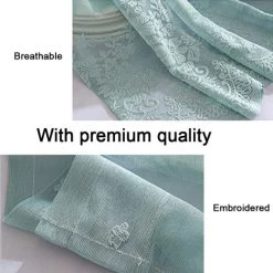 1 Pcs Floral Dentelle Valance Rideau Broderie Semi Sheer Court Rideau De Fenêtre Pour Cuisine Belle Salle À Manger Fenêtre Décor 137 61 Cm Bleu -Chauffage Équipement Magasin 69009623 3