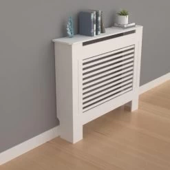 Cache Radiateur Blanc - Grille Cache Radiateur Maison En MDF Couvre Radiateur Bois Cache-Radiateur Mural Couverture De Radiateur - Blanc Taille S - 78x19x82cm
