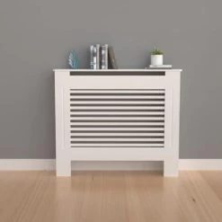Cache Radiateur Blanc - Grille Cache Radiateur Maison En MDF Couvre Radiateur Bois Cache-Radiateur Mural Couverture De Radiateur - Blanc Taille S - 78x19x82cm -Chauffage Équipement Magasin 69636192 4