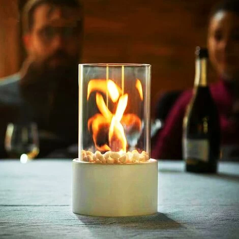 ZXPASRA Mini Cheminée Personnelle, Cheminée à Alcool Ronde, Cheminée Au Bio-éthanol De Table De Décor De Paysage De Feu Réel, Brasero De Bureau, Pour Extérieur/Intérieur, 16.5 X 16.5 X 27.5 Cm,Blanc 2 ZXPASRA Mini Cheminée Personnelle, Cheminée à Alcool Ronde, Cheminée Au Bio-éthanol De Table De Décor De Paysage De Feu Réel, Brasero De Bureau, Pour Extérieur/Intérieur, 16.5 X 16.5 X 27.5 Cm,Blanc – Image 2