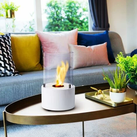 ZXPASRA Mini Cheminée Personnelle, Cheminée à Alcool Ronde, Cheminée Au Bio-éthanol De Table De Décor De Paysage De Feu Réel, Brasero De Bureau, Pour Extérieur/Intérieur, 16.5 X 16.5 X 27.5 Cm,Blanc 3 ZXPASRA Mini Cheminée Personnelle, Cheminée à Alcool Ronde, Cheminée Au Bio-éthanol De Table De Décor De Paysage De Feu Réel, Brasero De Bureau, Pour Extérieur/Intérieur, 16.5 X 16.5 X 27.5 Cm,Blanc – Image 3