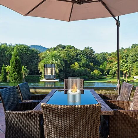 ZXPASRA Mini Cheminée Personnelle, Cheminée à Alcool Ronde, Cheminée Au Bio-éthanol De Table De Décor De Paysage De Feu Réel, Brasero De Bureau, Pour Extérieur/Intérieur, 16.5 X 16.5 X 27.5 Cm,Blanc 5 ZXPASRA Mini Cheminée Personnelle, Cheminée à Alcool Ronde, Cheminée Au Bio-éthanol De Table De Décor De Paysage De Feu Réel, Brasero De Bureau, Pour Extérieur/Intérieur, 16.5 X 16.5 X 27.5 Cm,Blanc – Image 5