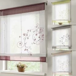 Rideau Romantique Avec Languette Supérieure Pour La Cuisine Et Le Balcon (gris, 80X120cm)——Oi-FRIS, Oi-FRIS -Chauffage Équipement Magasin 71043110 4