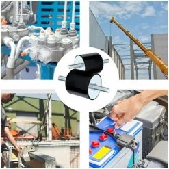 Silent Bloc M8, 4pcs Plot Anti Vibration Silenbloc Caoutchouc, Double Extrémités Vis Absorbeur Anti Vibration Pour Bateau Voiture Amortisseur Silencieux -Adélala(M8 X 20, 30 X 30) Cisea -Chauffage Équipement Magasin 71094405 5