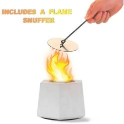 Cheminée De Table Au Bioéthanol Portable Pour L'intérieur Et L'extérieur, Béton Cheminée Éthanol De Table (15 X 9.3cm)