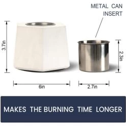 Cheminée De Table Au Bioéthanol Portable Pour L'intérieur Et L'extérieur, Béton Cheminée Éthanol De Table (15 X 9.3cm) -Chauffage Équipement Magasin 71554546 5
