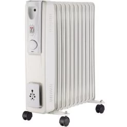 Radiateur à Huile - Thermostat Réglable - 2500W - 2 Réglages De Chaleur - 11 Éléments Chauffants - MaxxHome