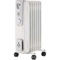 Radiateur électrique à Huile, Thermostat, 4 Roues, Protection Contre La Surchauffe, 7 Lamelles - MaxxHome