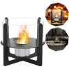 Froadp Cheminée De Table Au Bioéthanol Brûleurs Portables Pour Décoration Intérieure Et Extérieure (Ø22x19.5cm, Rond)