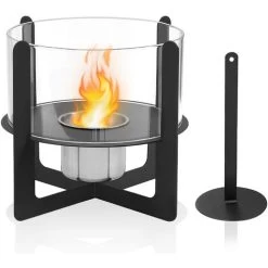 Froadp Cheminée De Table Au Bioéthanol Brûleurs Portables Pour Décoration Intérieure Et Extérieure (Ø22x19.5cm, Rond) -Chauffage Équipement Magasin 73155378 3